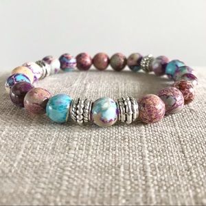 Jasper Gemstone Stretch Chakra Bracelet